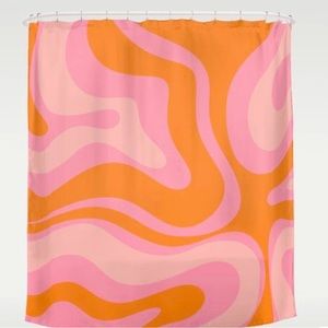 Society 6 Barbiecore Shower Curtain - Abstract Pink Swirl